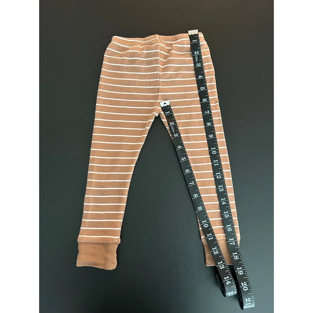 Carters Toddler 2T Pajama Pants Brown White Striped Cotton Snug Fit 1336